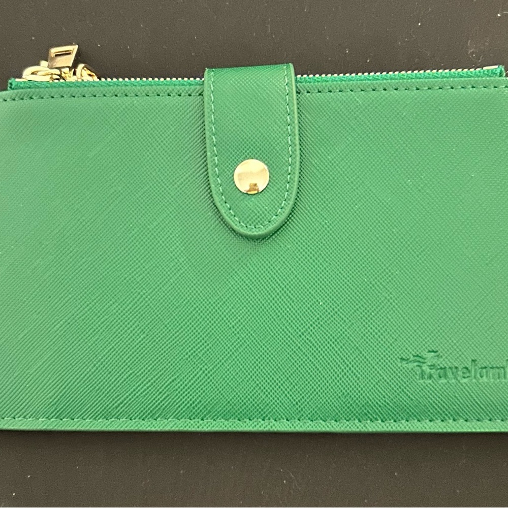 New Travelambo Green RFID Women’s Large Bifold Multi Card Travel Wallet